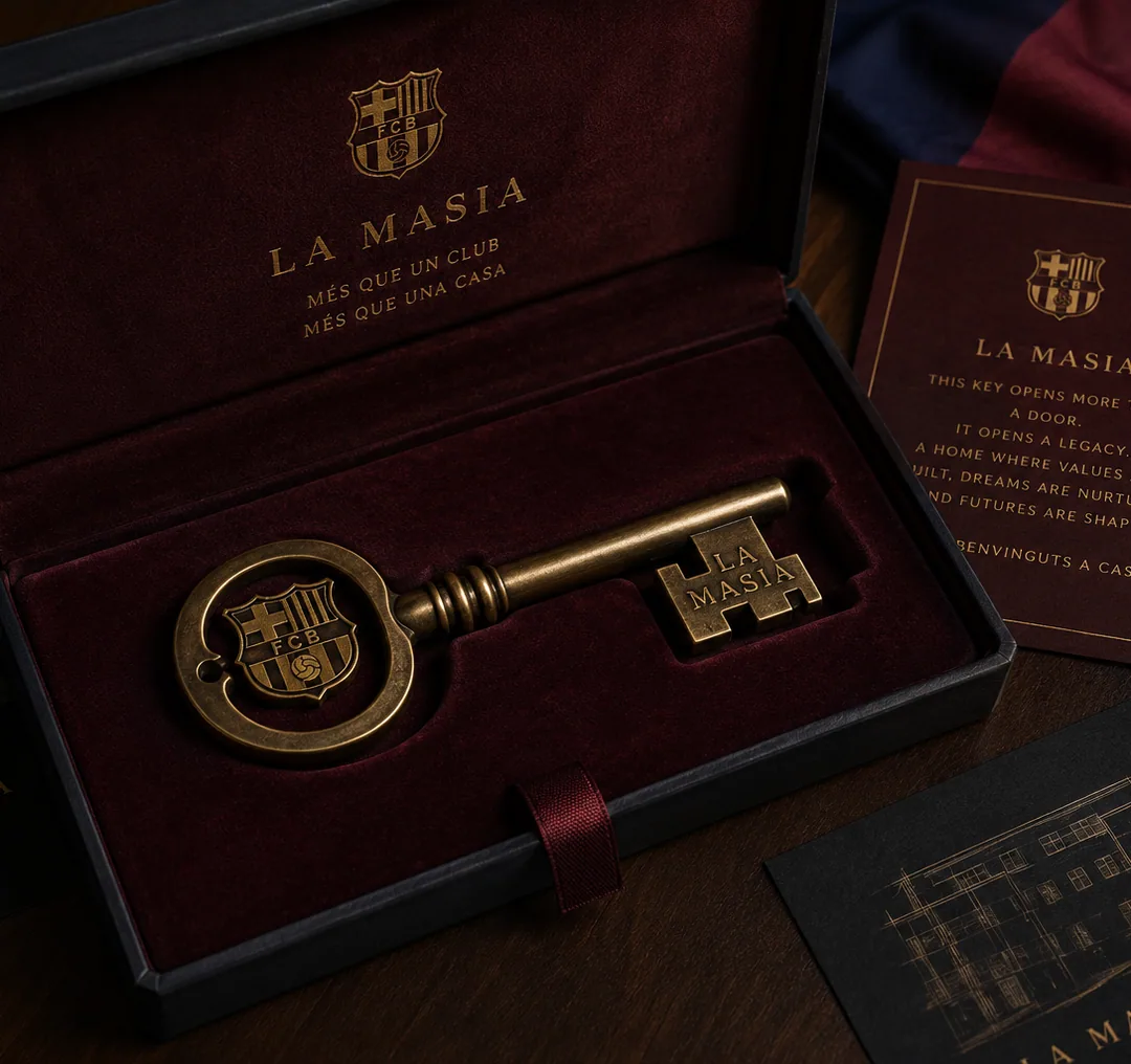 Concept render of a key-shaped guest gift in a presentation box
